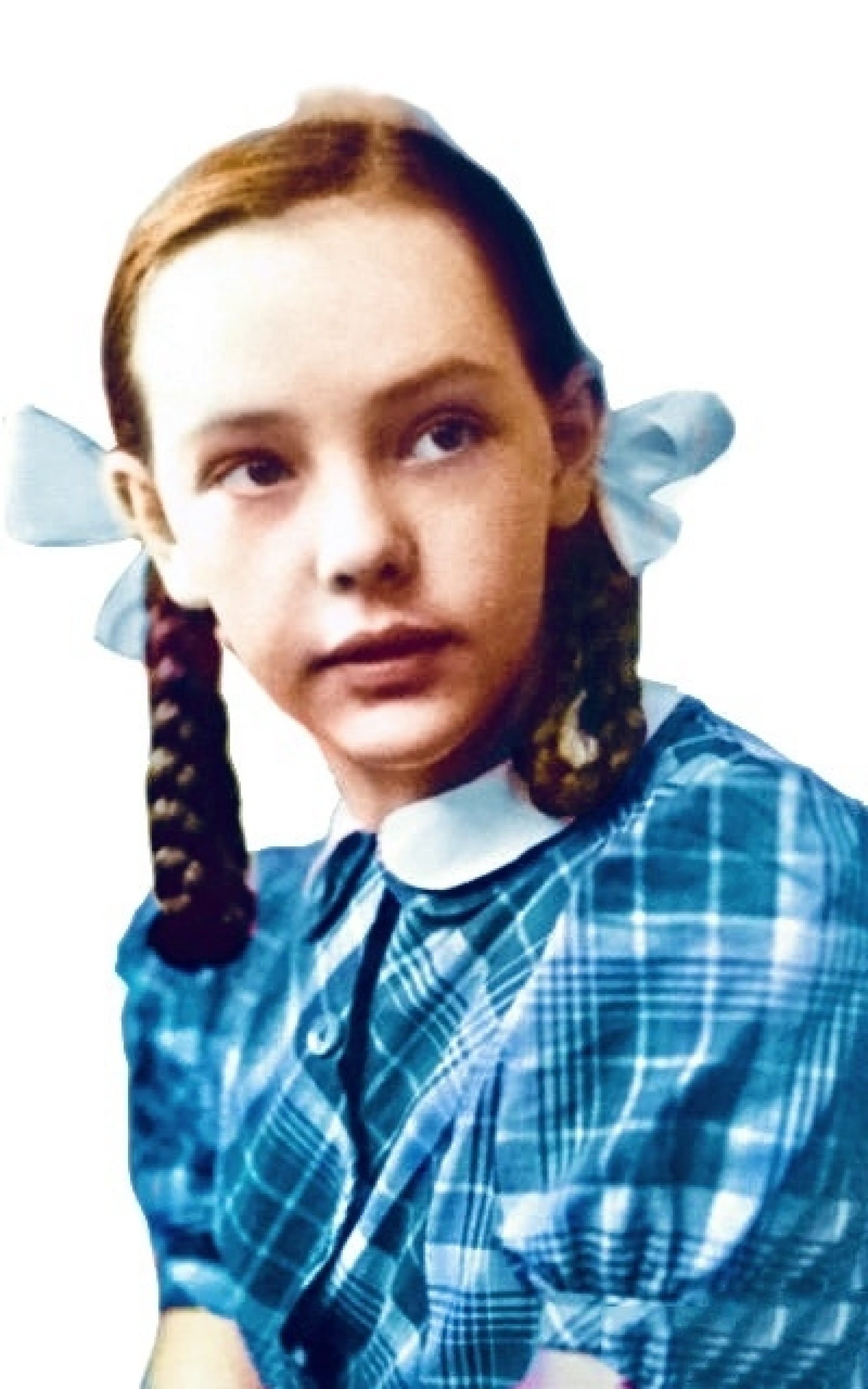 Marie Jes van Ierlant op 12 jarige leeftijd ingekleurde foto