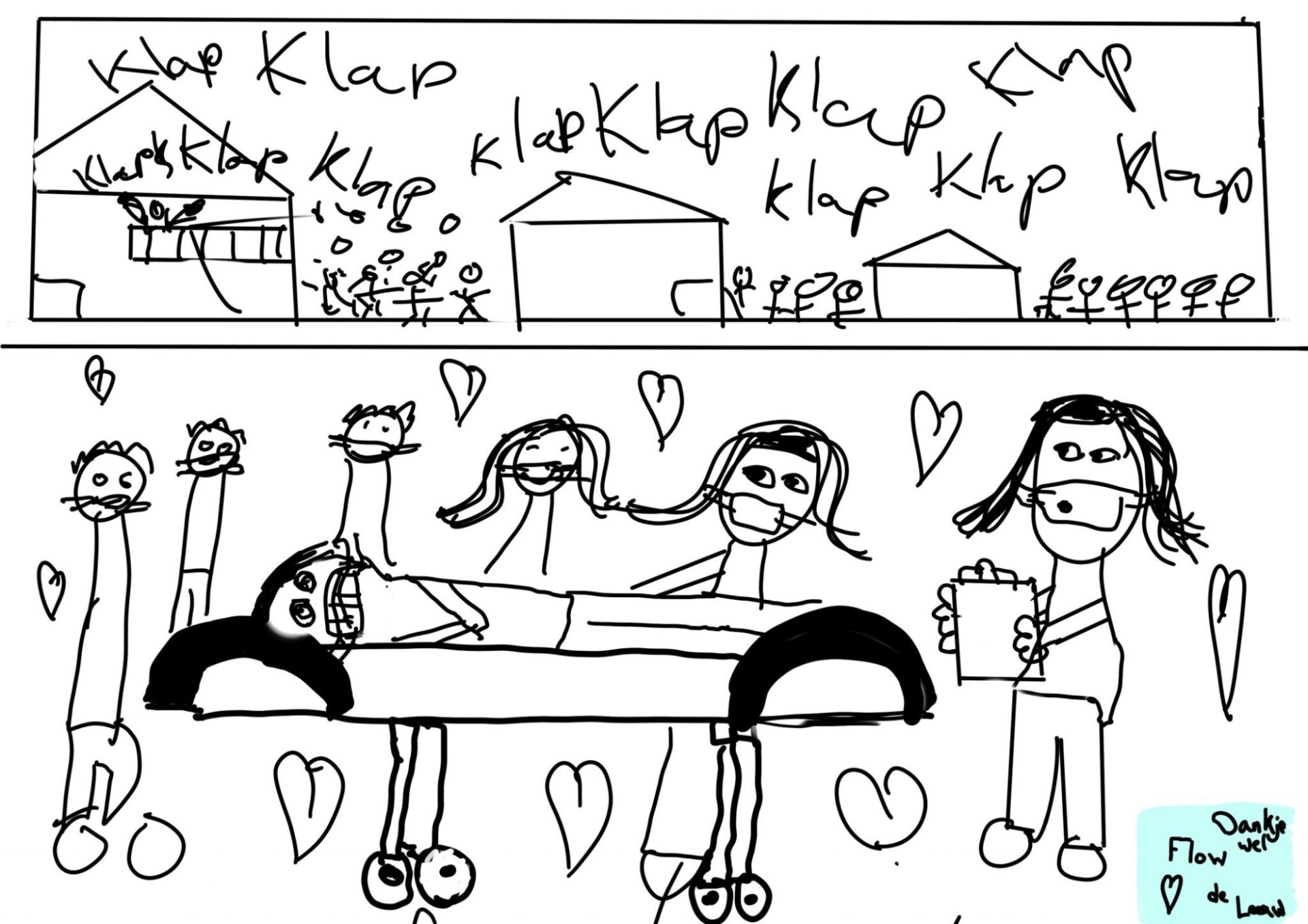 Tekening Hart onder de riem Door Flow de Leeuw