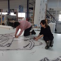 Geveldoek making of detail voor bericht website