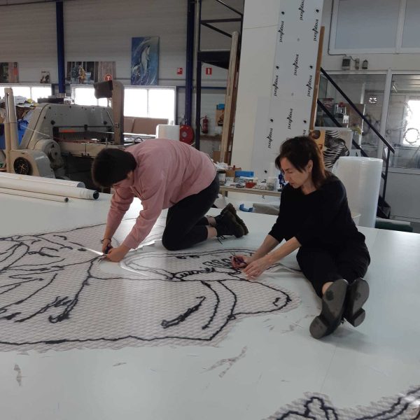 Geveldoek making of detail voor bericht website